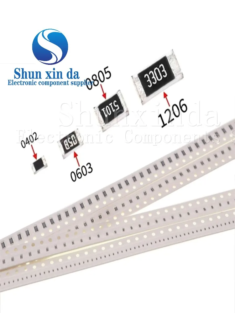 200PCS 5% 0201 SMD Resistor 0R ~ 10M 1/20W 1 10 100 150 220 330 470 510 680 750 910 Ohm &Omega; 1K 2.2K 10K 100K 1R 10R 100R 220R 330R