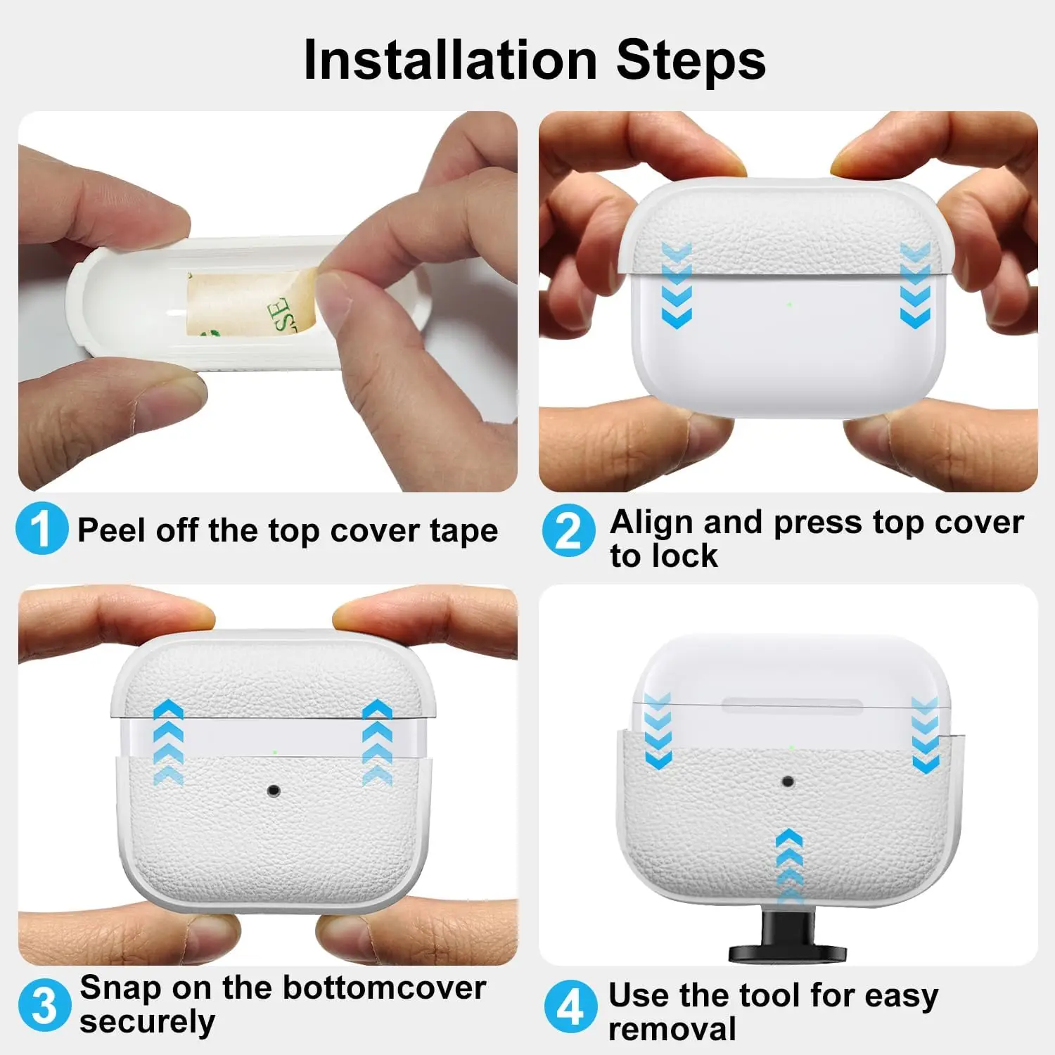 Protective Case for AirPods Pro 3 2025 Leather-Texture TPU Shockproof Cover with Keychain for AirPods Pro3 Gen Cover Sleeve