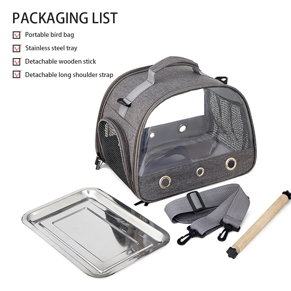 Pet Carrier Bird Carrier With Perch Parakeet Travel Carrier Bag Bird Backpack Travel Cage for Parrot Parakeets Small Pets Supplies