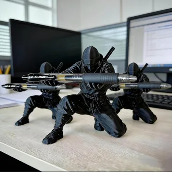 1 ud./3 uds. Soporte para bolígrafos Ninja impreso en 3D, organizador de papelería con figura única, figuras de lápices, decoración de escritorio, artesanía para almacenamiento de bolígrafos, regalo 1