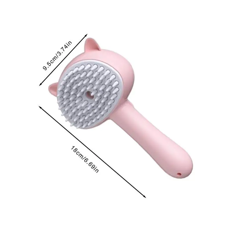 인체공학적 손잡이가 있는 고양이 브러시, 스팀 충전식 그루밍 브러시, 핸드 헬드 마사지 브러시, 150mAh 배터리 쉐딩