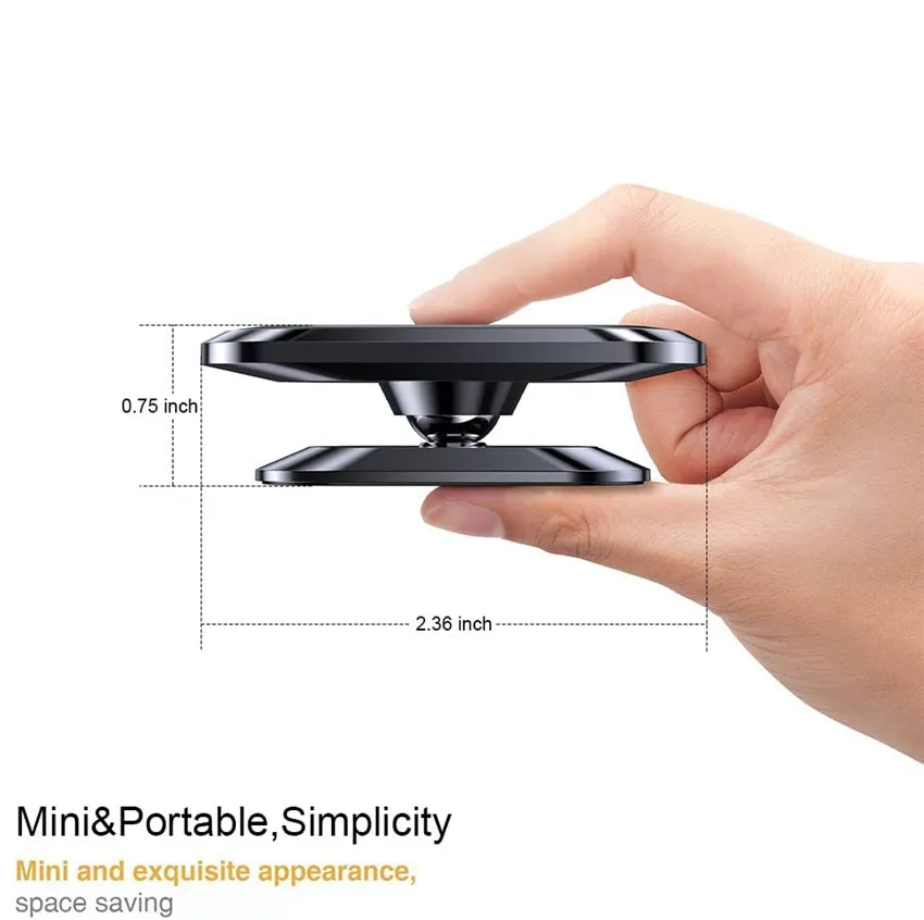 Metal Strong Magnetic Phone Holder 360 Rotating Car Phone Holder Stand Zinc Alloy Magnet Car in Support GPS Mount Phone Holder