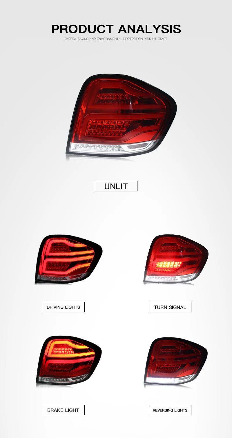 For Mercedes-Benz W164 2005-2008 Car Animation LED Trailer Light Tail ...