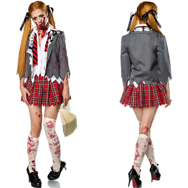 Halloween Horror Campus Femminile Zombie Costume Cosplay Party Dress Up Masquerade Performance Costume Natale Carnevale Dress Up