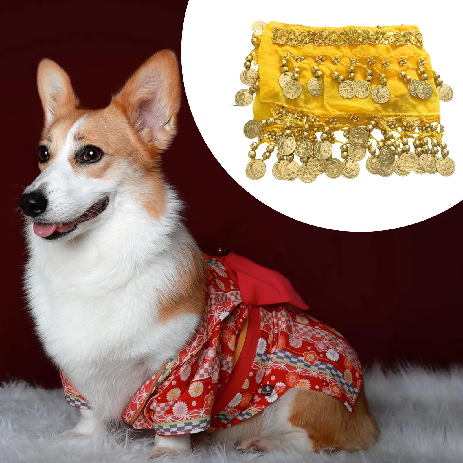 Comfortable Dog Costume Fancy Dress Sequin Hip Scarf Puppy Luxury Clothing for Female Dogs