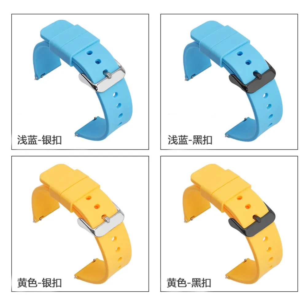 Schnell verschluss Silikon armband für Samsung Galaxy für Huawei Universal Smart Watch Band 20mm 22mm 24mm 12 14mm 16mm 18mm Frauen Männer – Detail 10