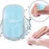 50pack Disposable Paper Soap Portable Paper Soap with Plastic Box Foaming Paper Soap for Outdoor Camping Hiking Travel