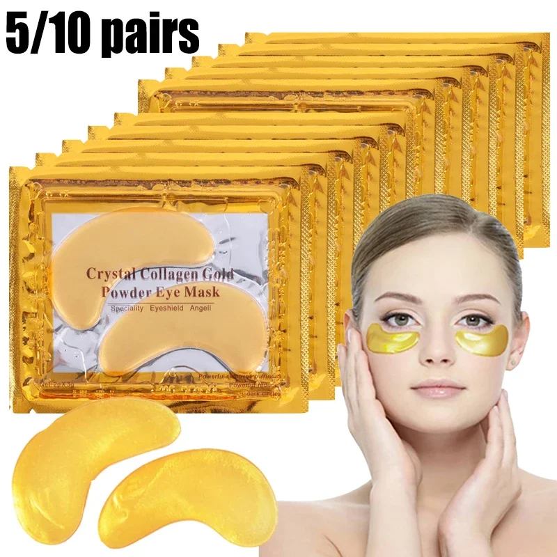 10PairsGoldEyesMaskMoisturizingCrystalCollagenEyeMaskAnti