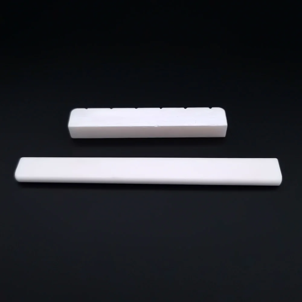 Guitar Bridge Saddle And Nut 6 String Bone Classical Guitar Bridge Replacement Parts 80mm 52mm Real White Bone Nut Saddle