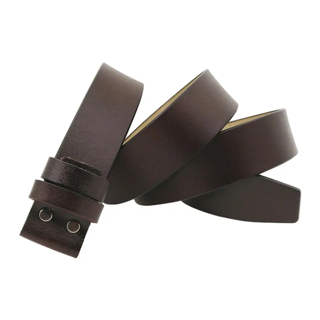 Mens Belt No Buckle Leather Belt Pin Lock Strap Length-120cm Width-3.8cm