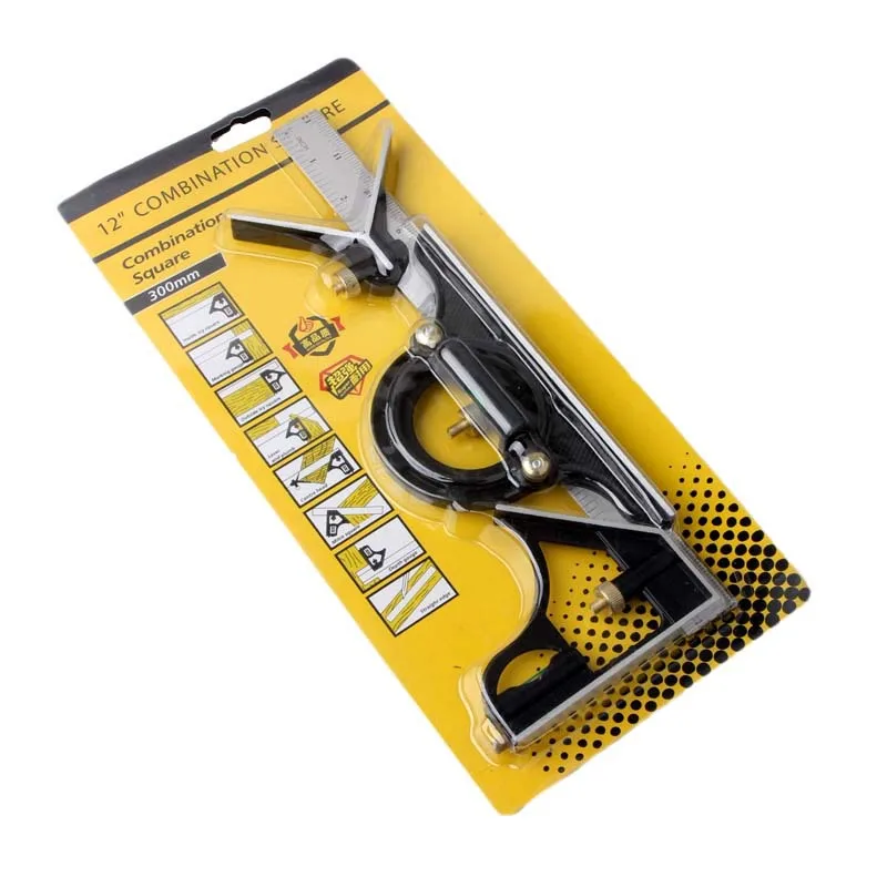 

3-piece measuring tool set 300MM stainless steel multifunctional combination angle ruler