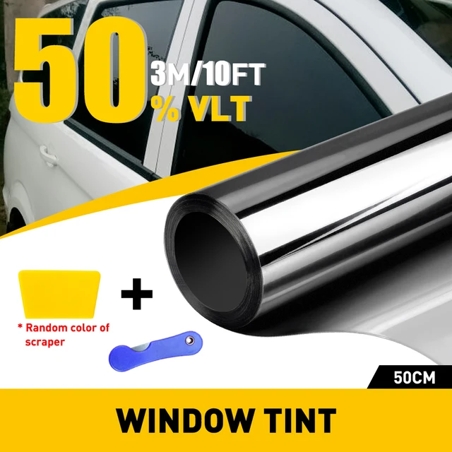 300cmx50cm Black Car Window Privacy Tint Film Auto Vinyl Anti Look Glass Sticker Foils Film Roll Summer Solar UV Protector