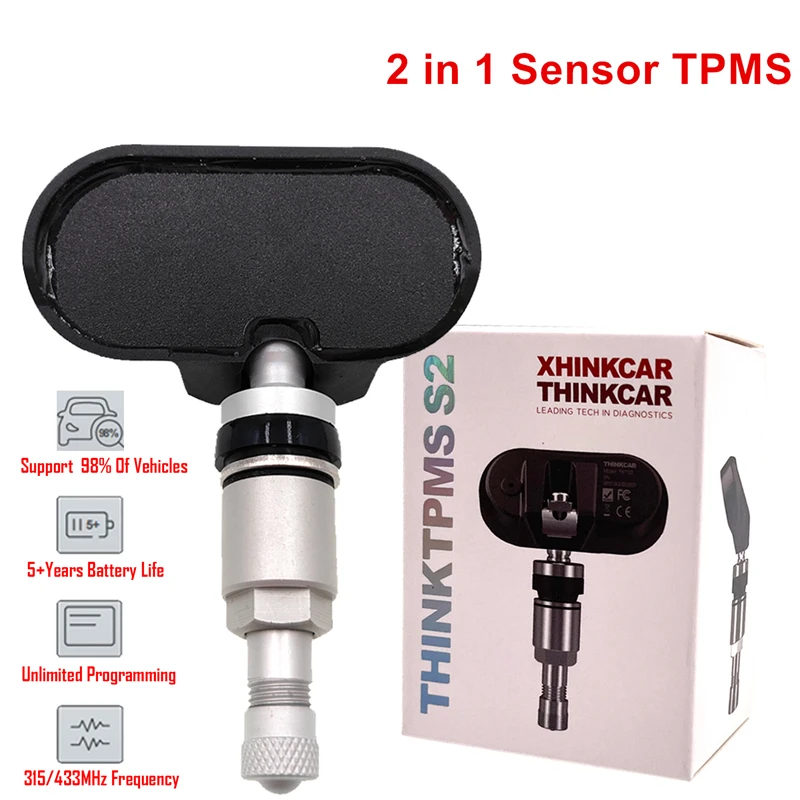 

THINKCAR 2 in 1 Sensor TPMS Universal 315MHz 433MHz S2 Sensor Automotive Mechanical Workshop Tools TPMS Programmable S 2 Sensor