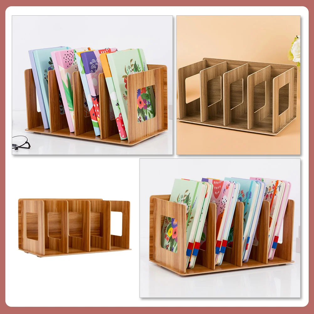 Vinyl Record Rack CD Container Table Top Bookshelf Simple Office Supply Desktop Storage Organizer Files Student