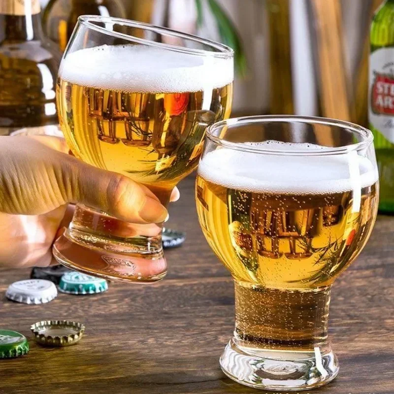455ml Beer Cup Household Belly Draft Glasses Drinks Cups Craft Brewing Creative Cups Large Capacity Transparent Glass Drinkware glass cup