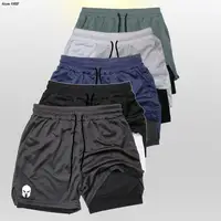 Spartan Compression Shorts 2-in-1 Men's Casual Beach Gym Fitness Jogging Sports Breathable Quick Dry Elastic Swim 2