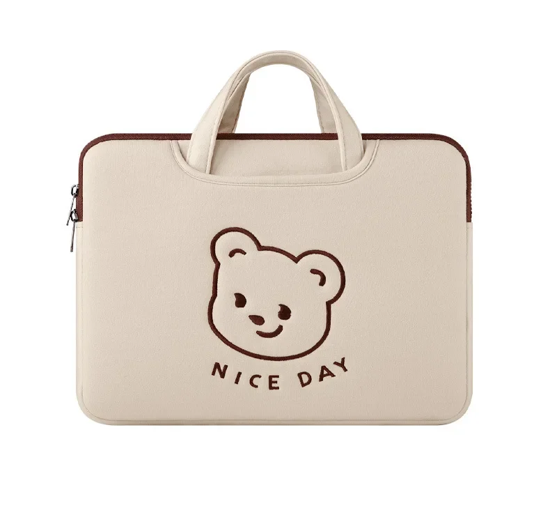 Adorable Cartoon Bear Laptop Sleeve Carrying Handbag Case