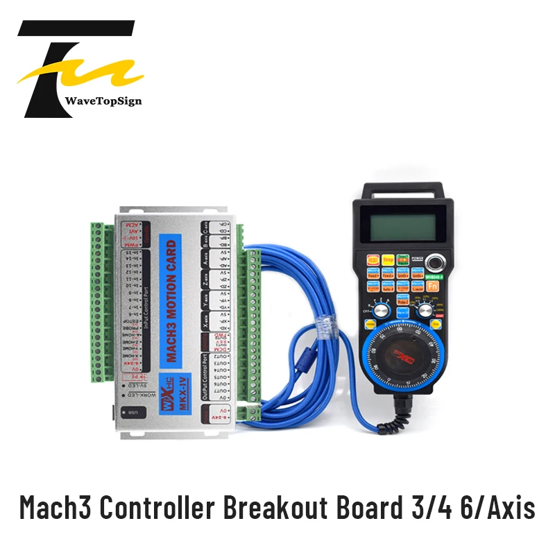 

Комплект управления Mach3, USB-разрывная плата XHC, 2 МГц, 3, 4, 6 осей, карта управления движением с проводным MPG подвесным ручным колесом LHB04B