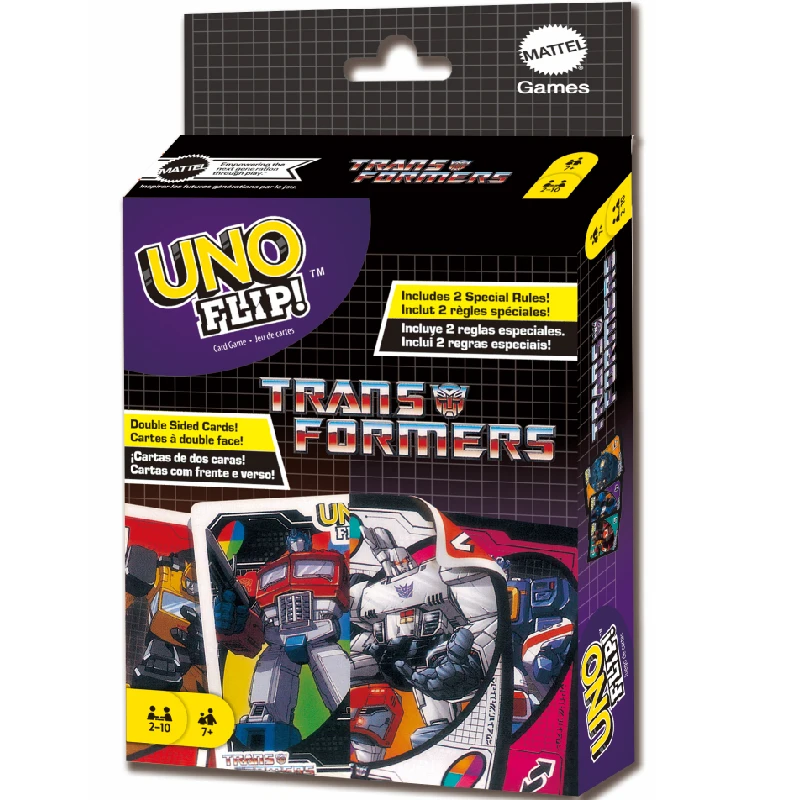 

Mattel Games UNO TRANS FORMERS карточная игра для семейной ночи с тематической графикой для ТВ-шоу и специальным правила для 2-10 игроков