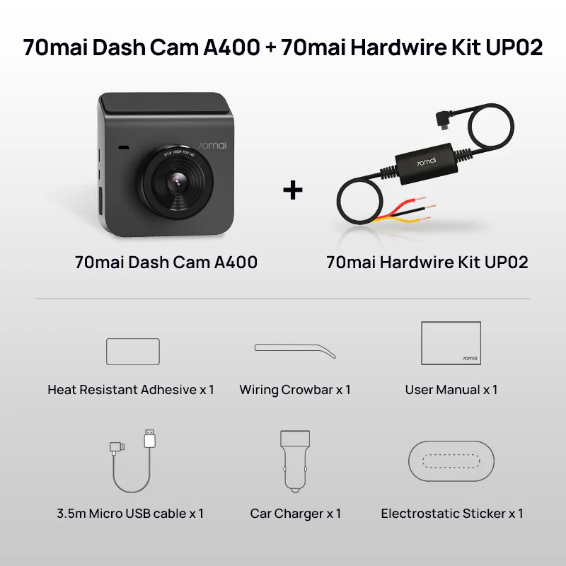 70MAI Dashcam A400-Front+Rear Cam Set – CARPLUS