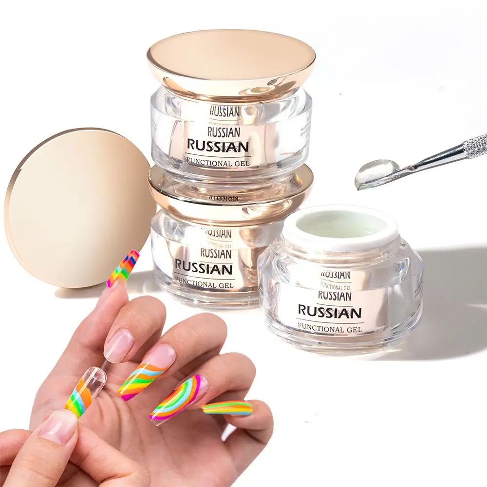 

Fast Drying Solid State Russian Nail Gel Polish 3 in 1 For Fake Nail Manicure Shaping Carving DIY Nail Design Functional Gel