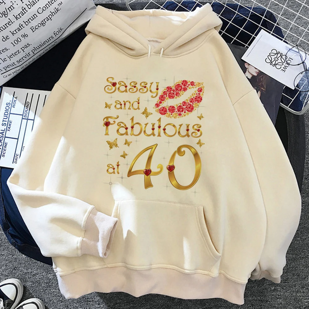 

40 Ans 40th Years Birthday hoodies women Kawaii y2k aesthetic japanese Hood Hooded Shirt women anime clothes