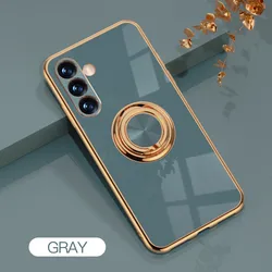 Elegant Plating Ring Holder Phone Case Cover  Coque for Samsung A34 5G (GRAY)