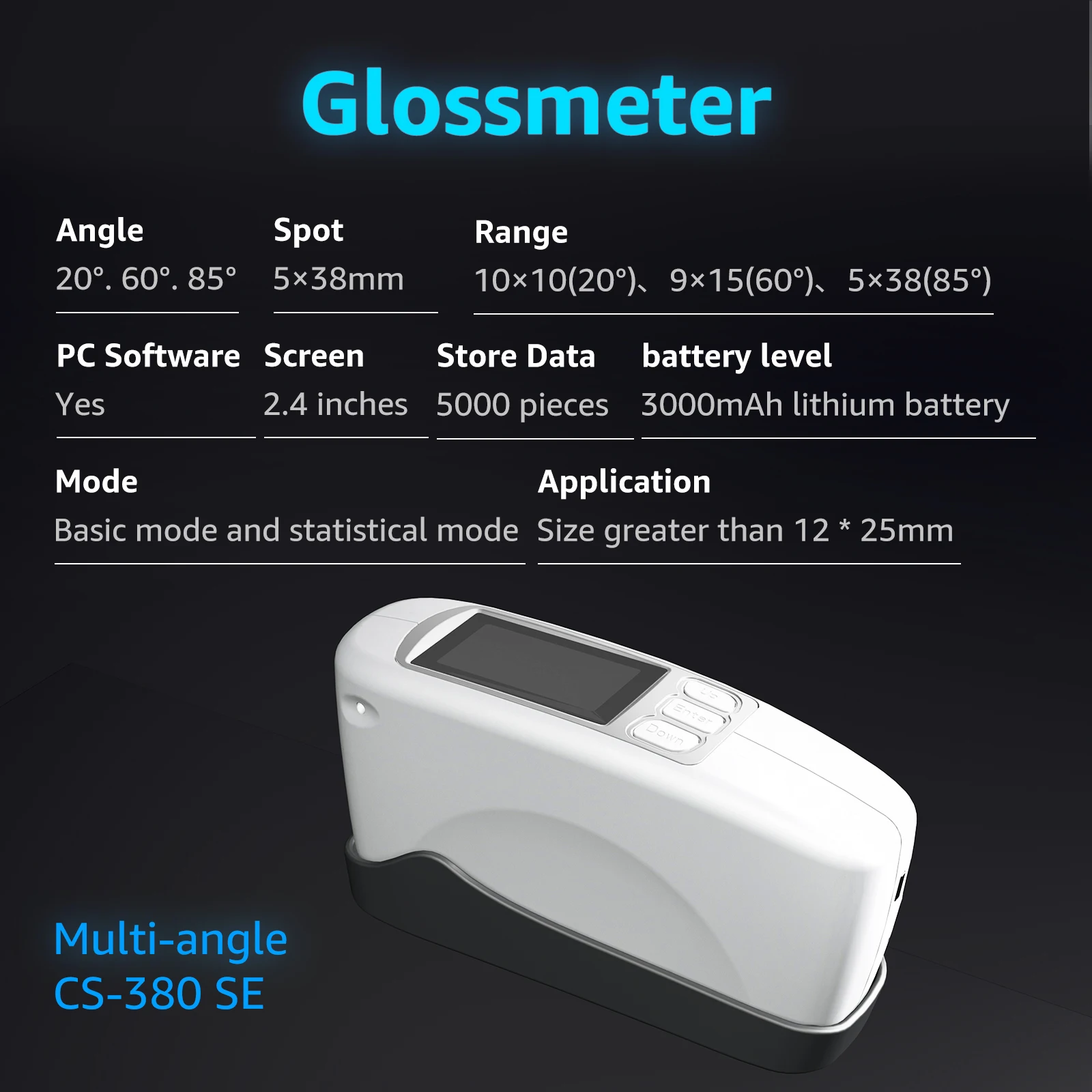 Mult-Angle Surface Gloss Meter 20/60/85 Angle Type-C Charge Glossmeter 0-200GU Range Free U Disk For PC Data Analysis