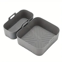 Silicone Dual Basket Air Fryer Liner - Reusable, Easy - Clean Accessory (Gray)
