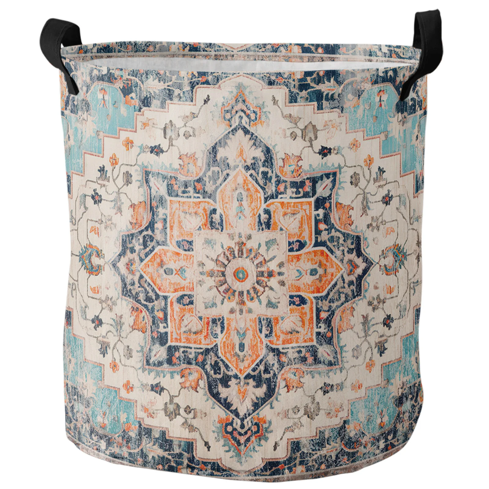 Retro Murals Medieval Foldable Laundry Basket Kid Toy Storage Waterproof Room Dirty Clothing Organizer