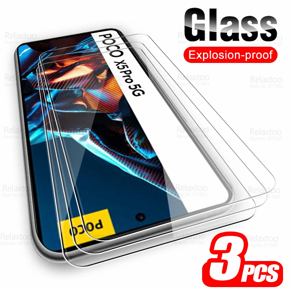 

3D закаленное защитное стекло для Xiaomi Poco X5 Pro 3 шт. PocoX5 X5Pro Pocco X 5 5X Pro 5G 2023 Защитная пленка для экрана