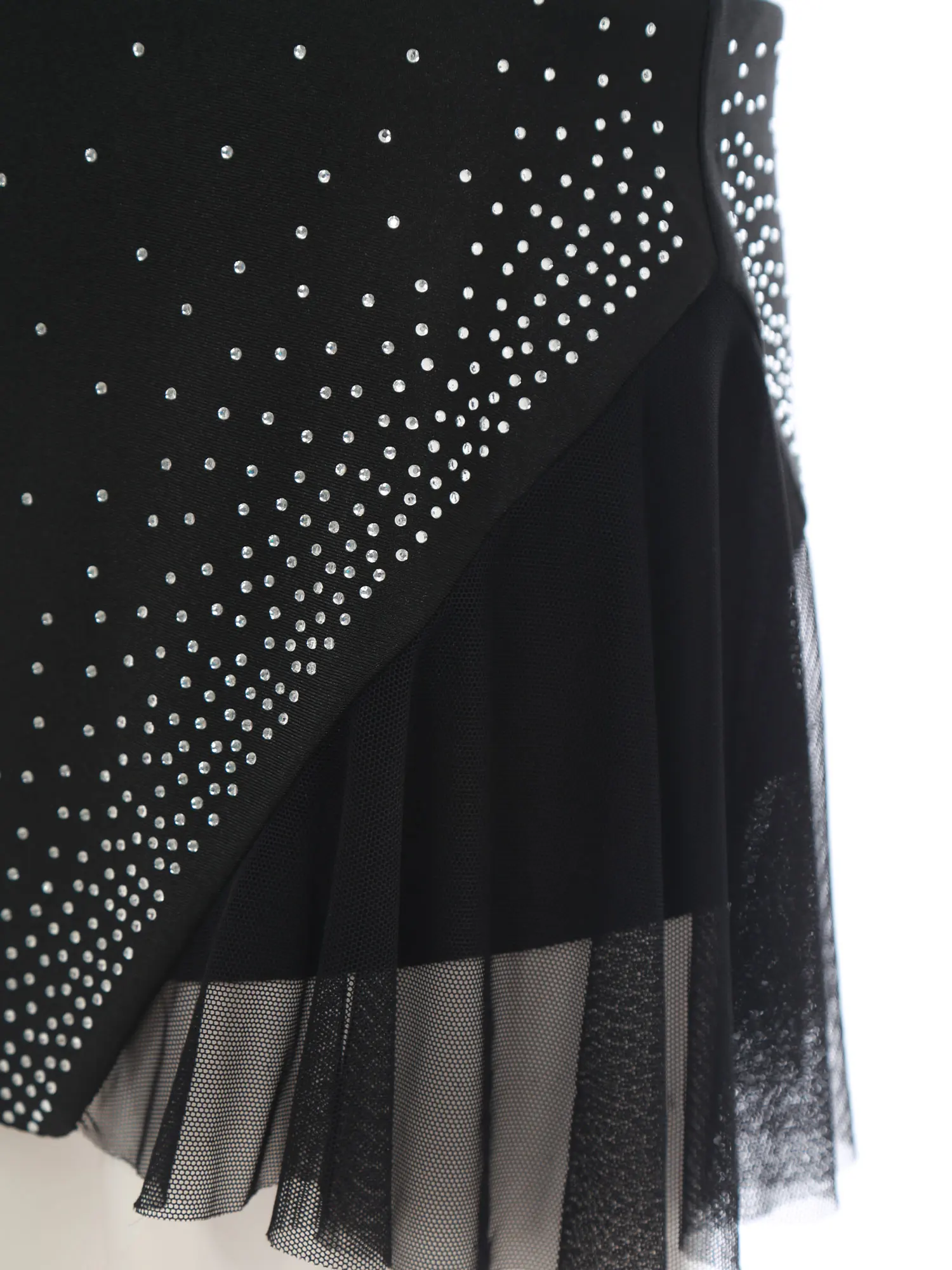 Frauen Strass Cheerleading Outfits Ballett Tanz Performance Cheerleader Kostüm Strass Crop Tops mit Tanz Rock Set – Detail 32