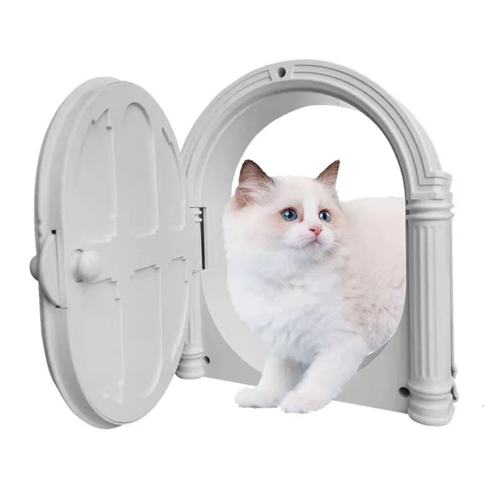 

Pet Door Free Access Cat Kennel Flap Doorway Can Control The Direction Of Entry And Exit Pet Enclosed Fence Security Lock