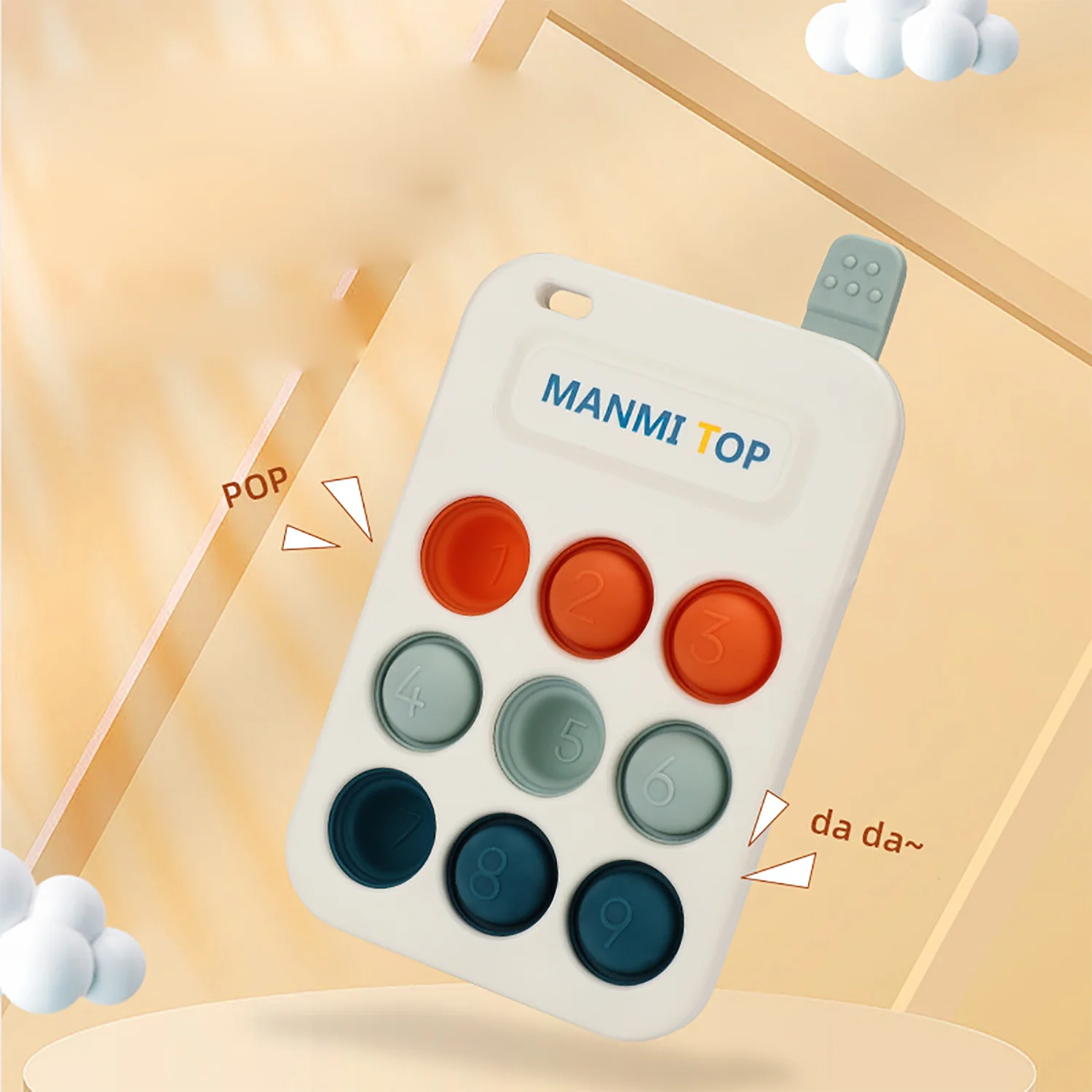 Infant and toddler squeeze music decompression toy, children press mobile phone, bubble music can boil water, chew and bite 5