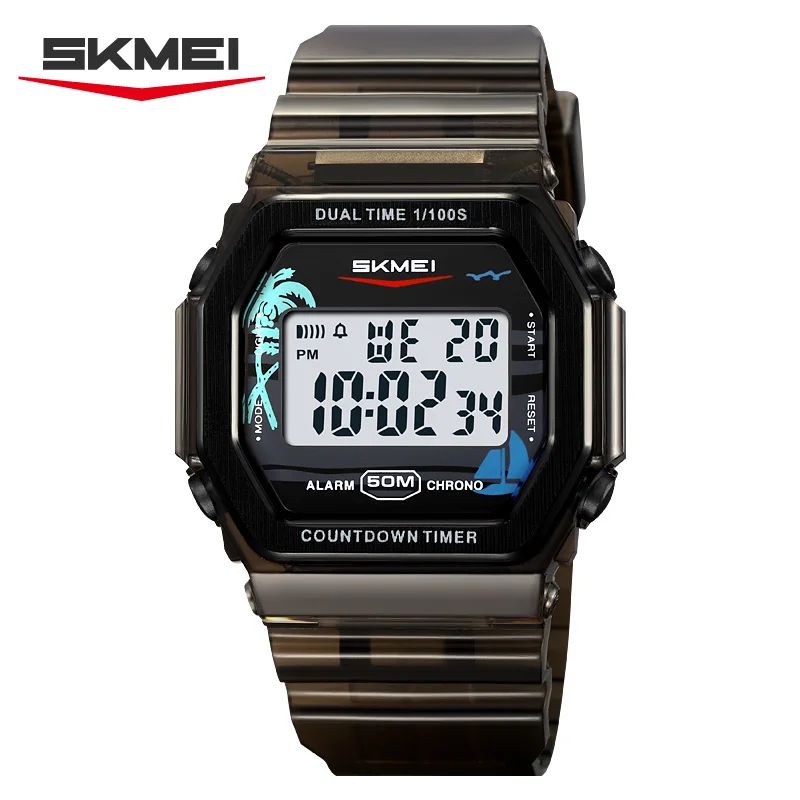 SKMEI 2390 Sport Watches for Men Waterproof Shockproof Countdown LED Display Mens Wristwatches Chronograph Alarm Reloj Hombre