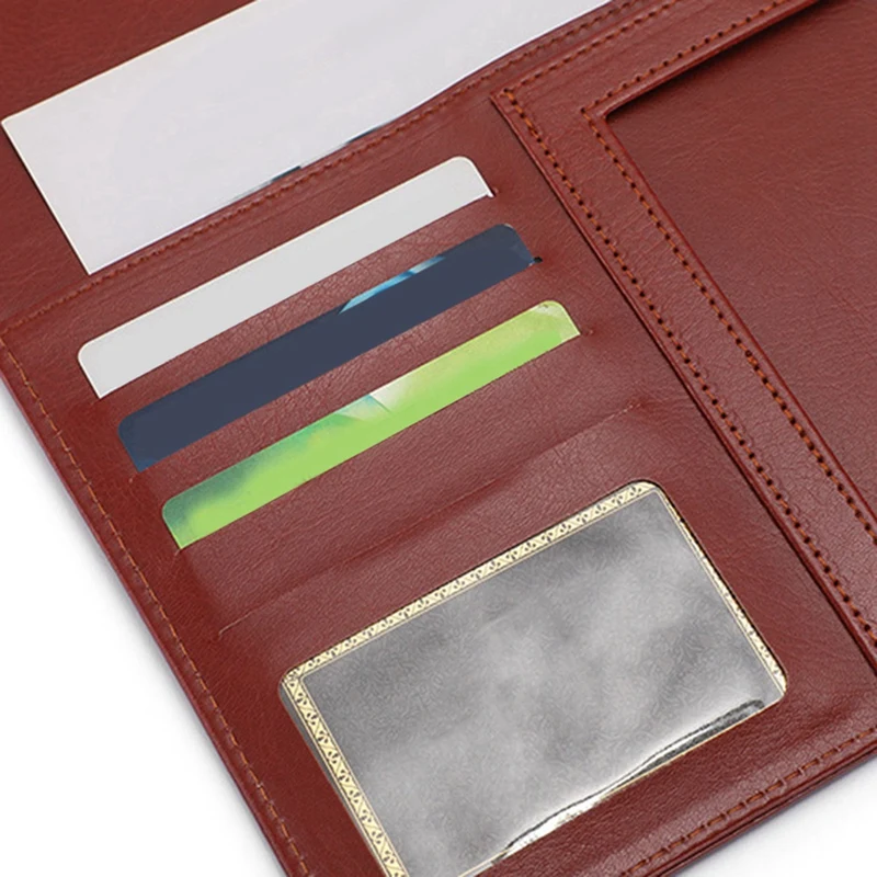 A4 PU Padfolio 파일 폴더, 포트폴리오 비즈니스 문서 거치대, 금속 클립보드 패드, 문서 정리함 거치대
