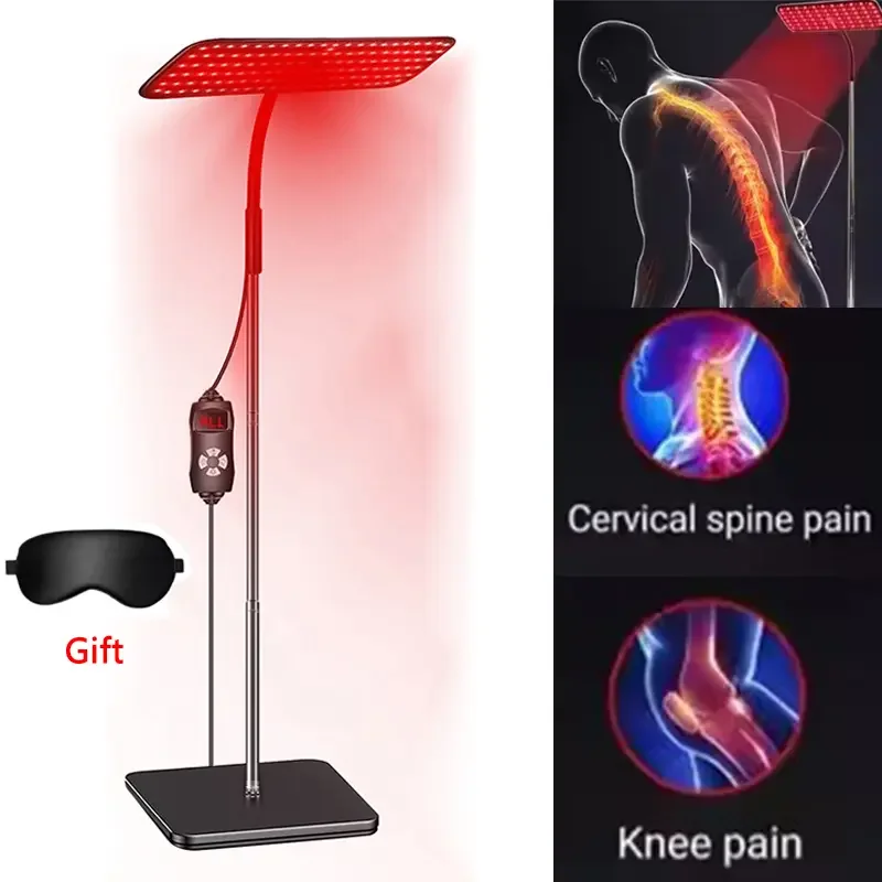 660nm 850nm LED Red Light Therapy Panel with Stand Near Infrared Therapy Lamp Devices for Body Pain Relief and Skin Care