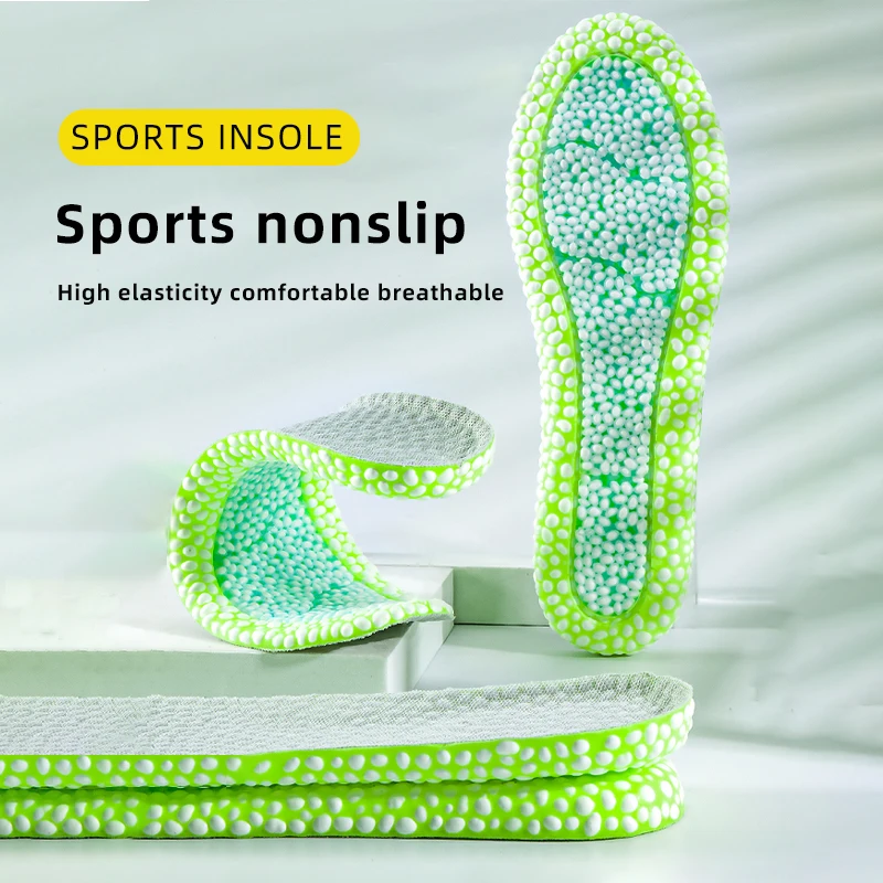 Sport Insoles 1 pair 4D Particle Popcorn capsule sports insoles High elastic comfortable breathable super non-slip running accessories