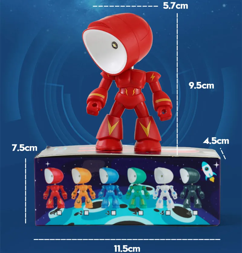 Cute Mini Night Light LED Cartoon Hero Police Desk Lamp Desktop Ornament Bedside Bedroom Table Lights Children Holiday Kid Gifts
