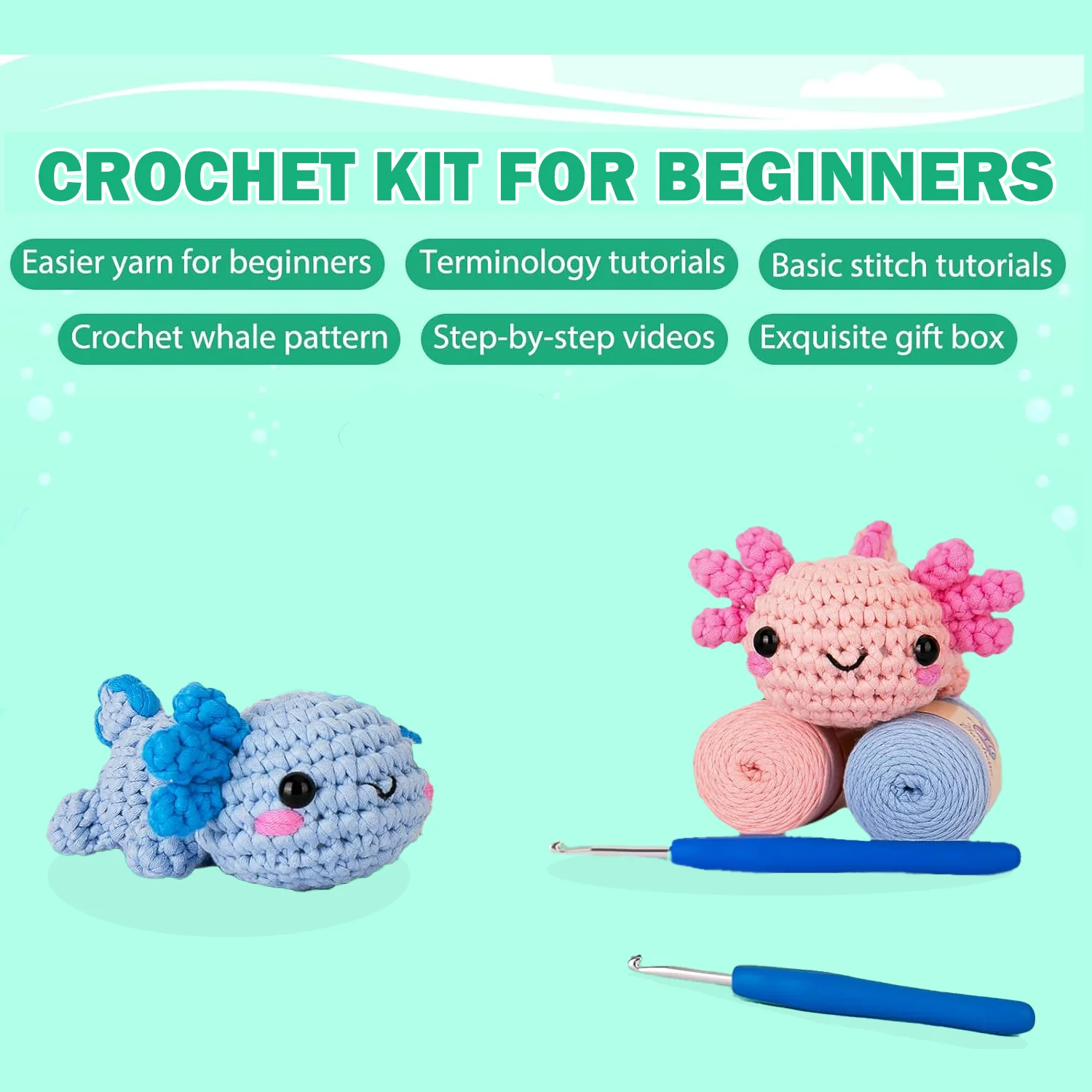 Complete Beginner Crochet Kit for Adults & Kids 4