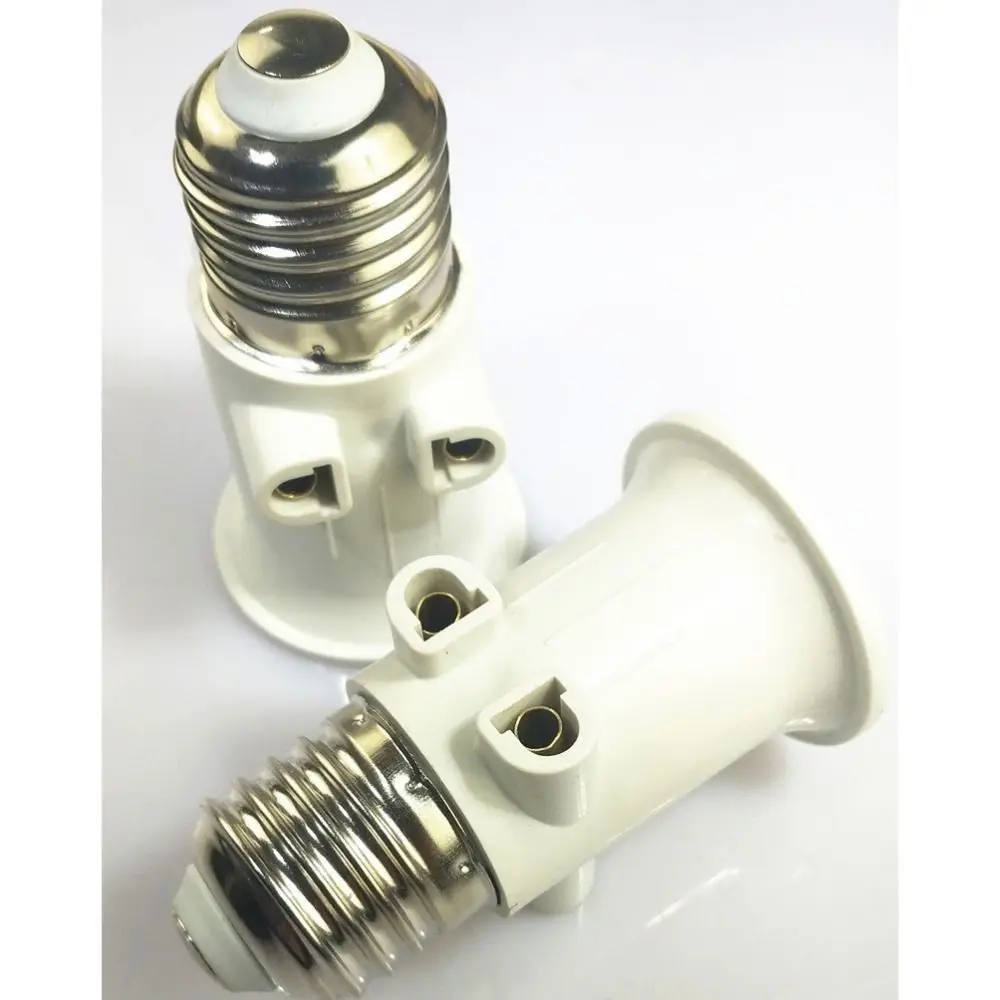 White ABS E27 EU LED Bulb Adapter Socket
