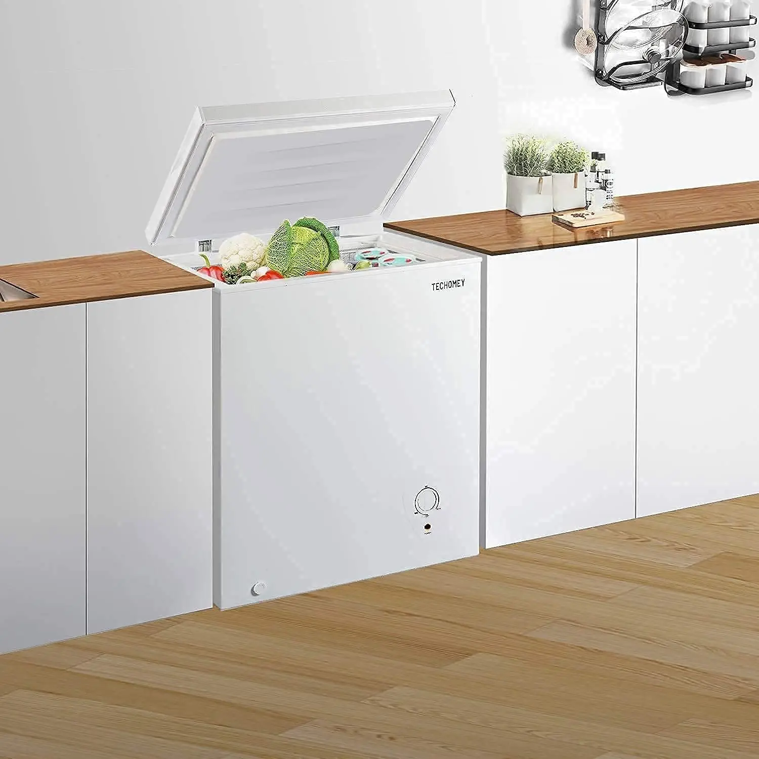 Freezer 5 Cu.Ft. Deep Freezer, Quiet Compact Freezer with Adjustable Thermostat Control and Removable Wire Basket, for Apa 6