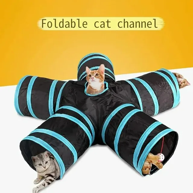 Wear-resistant Cat Play Tunnel Foldable Pet Animal Tunnels with Crinkle Playing Toy for Cats Guinea Pig Rabbits Funny Cat Supply 2