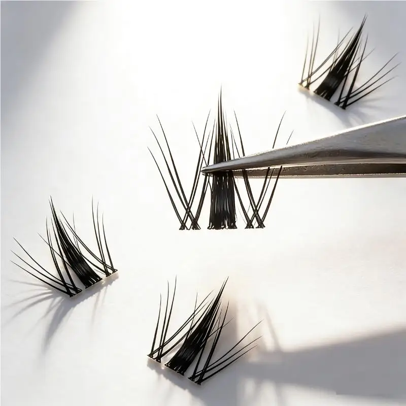 Kit Innovativo per Extension Ciglia con Ciuffetti per Ciglia Voluminose Fai-da-Te a Casa, Include Pinzette Essenziali - immagine 5