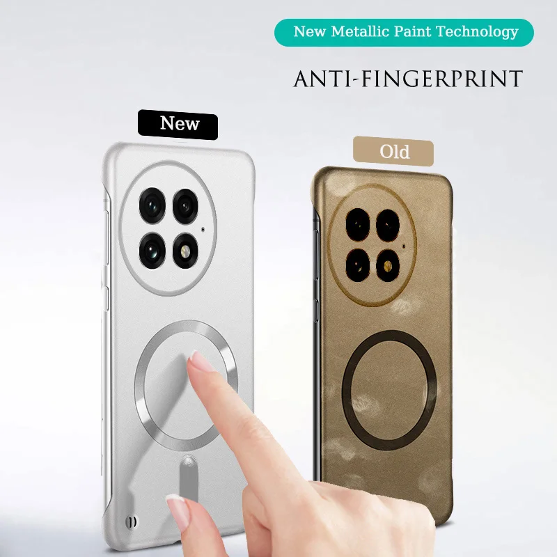Luxury Magnetic Wireless Charging Phone Case with Hard PC Bumper Protective Cover