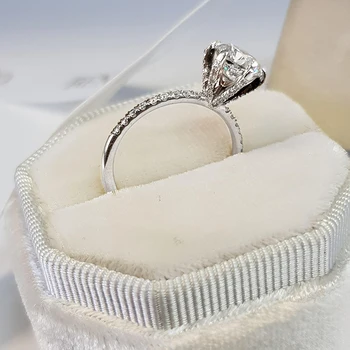 6.5mm Round Cut Moissanite Engagement Ring Classic 925 Sterling Silver Wedding Rings for Women Fine Jewelry Accessories 2