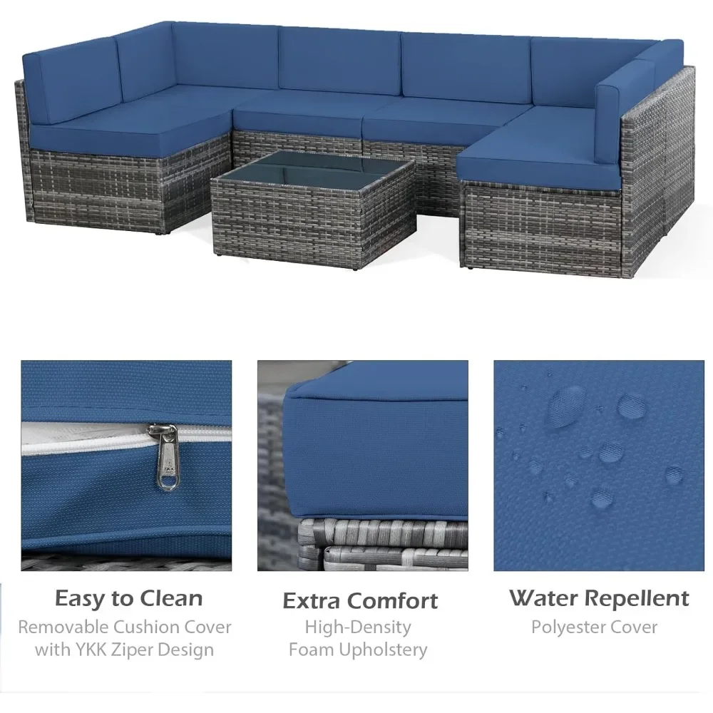 7 Piece Outdoor Patio Furniture Set 6