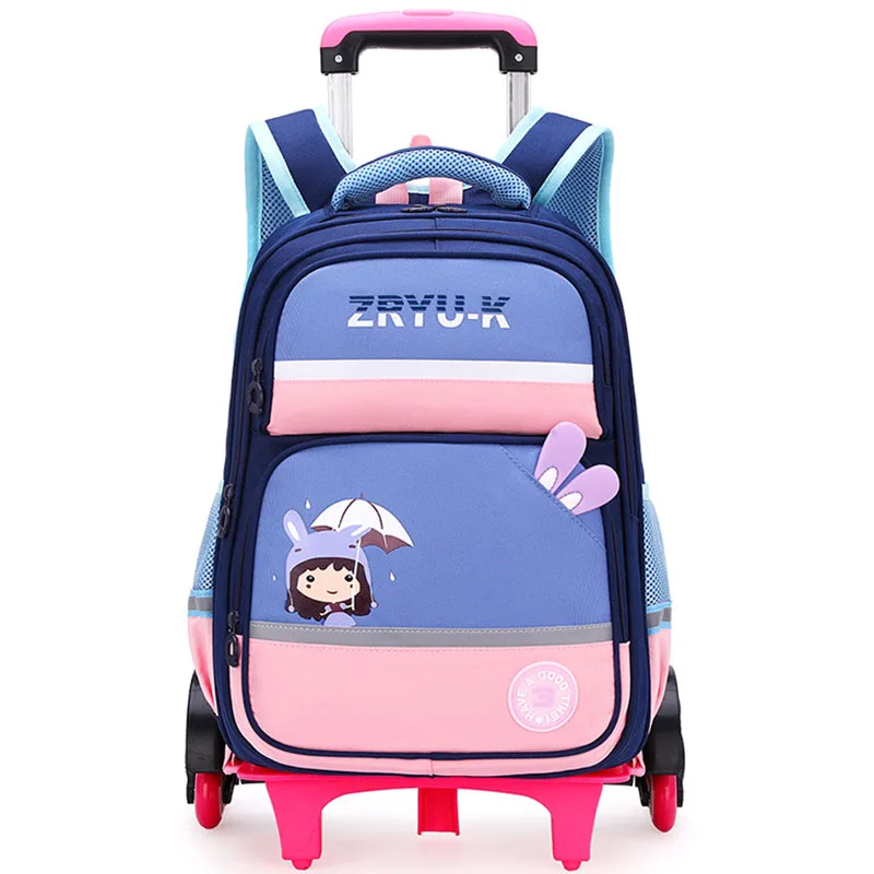 

Primary Student Rolling Backpack Elementary Trolley School Book Bag Kids Knapsack Girls Rucksack Carry-on Luggage Bolsa Feminina