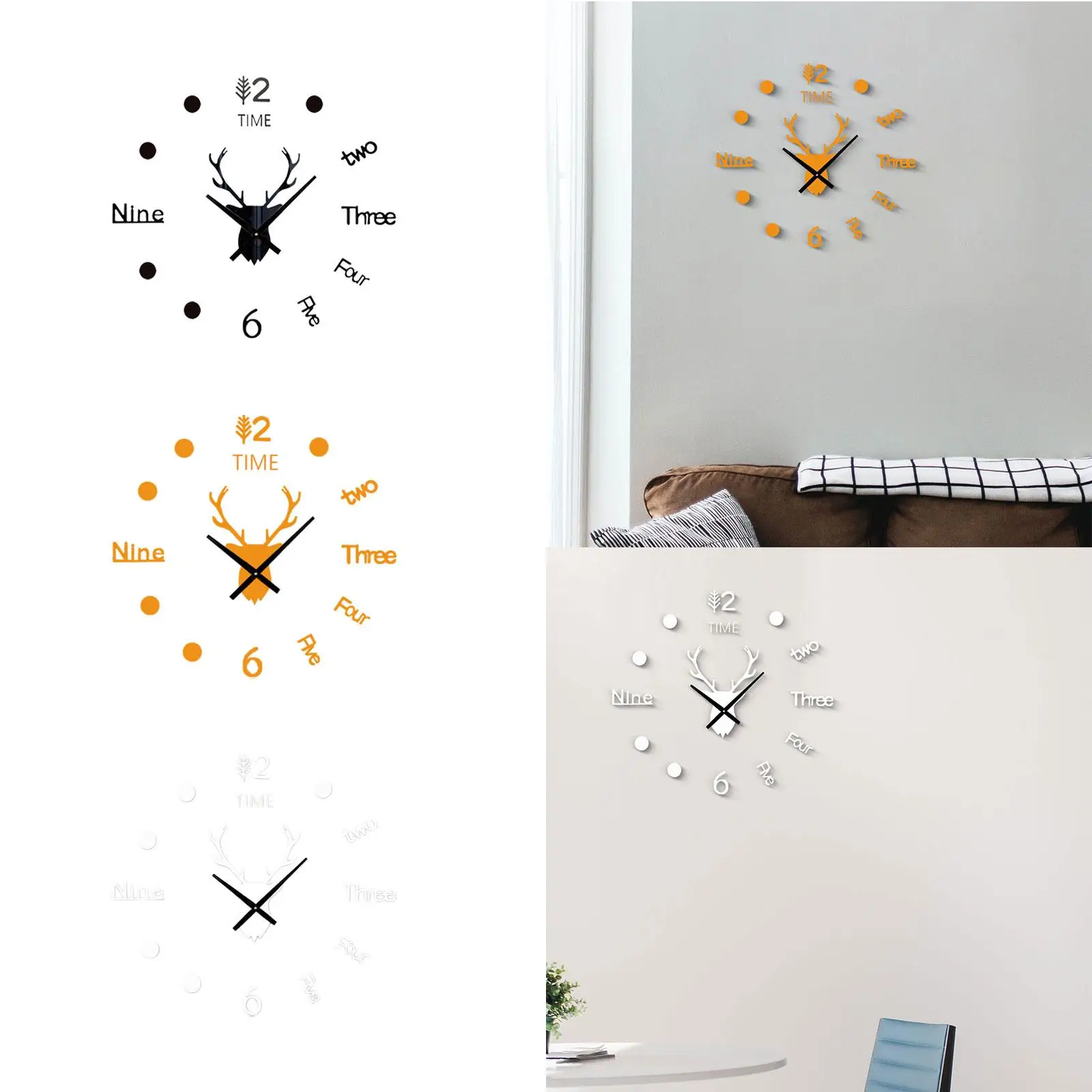 Acrylic Wall Clock Frameless Silent Clock Modern Sticker DIY Wall Clock for Home Decor Multifunctional Sturdy Lightweight