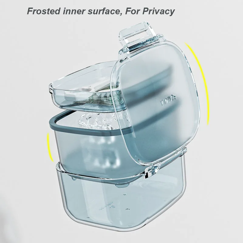 

2022 Newest Multi-function Dental Braces Storage Box Orthodontic Denture Retainer Soaking Container Partial Teeth Cleaning Case